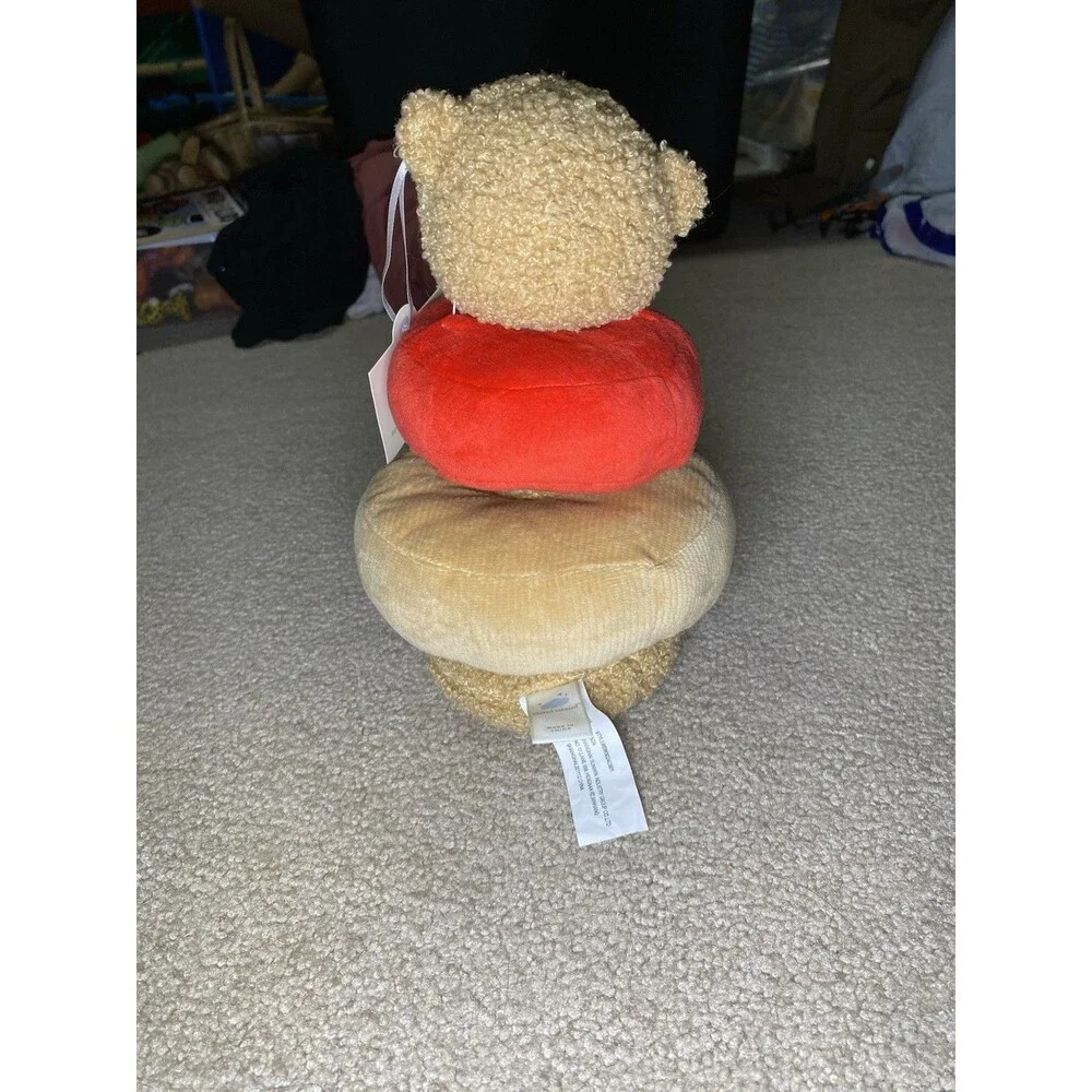 Cloud Island Plush Teddy Bear Ring Stacker Baby Sensory Toy Brown Red New
